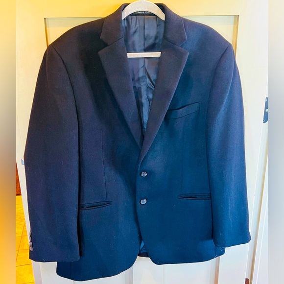Men’s Lauren Ralph Lauren Black 100% Camel Hair Blazer Jacket 44R